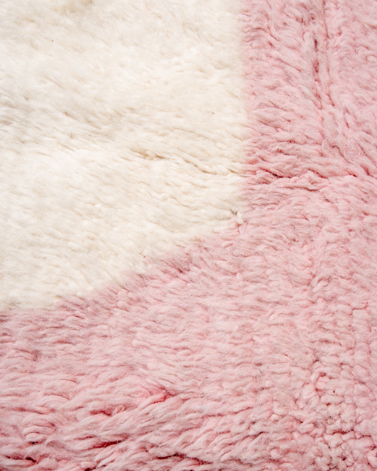 Modern, designer, handcrafted Berber rug from Morocco. Beniourain carpet with beautiful colours and patterns and fluffy wool texture.